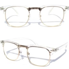 Men's or Women Half Frame Clear Lens EYE GLASSES Transparent Crystal Half Top