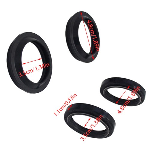 Motorcycle 35x48x11MM Front Fork Shock Absorber Protector Dust and Oil Seal Kit - Picture 2 of 6