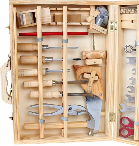 Cajas de herramientas herramientas banco de trabajo niños regalos juguetes de calidad de madera construcción taladro sierra fingir - Imagen 7 de 17