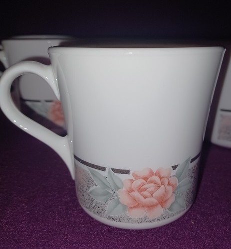 Corelle Silk & Roses Cups lot of 8 - Picture 2 of 3