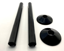 Black Radiator Pipe Covers SnapFit 2 Pack 200mm Long 15mm Pipe