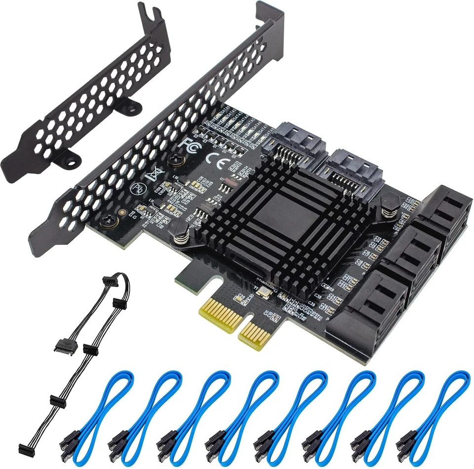 Efficient 8-Port 6Gbps PCIe SATA Controller Card for PCs & Laptops - Plug & Play - Image 3 of 4