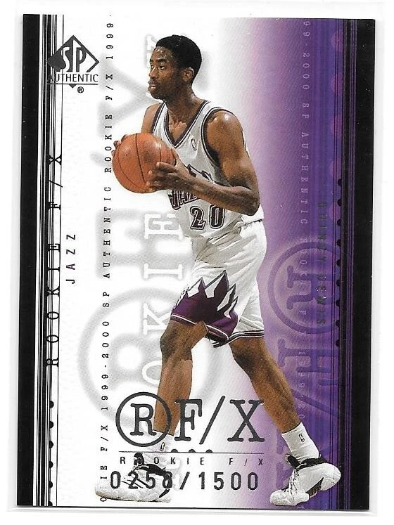 QUINCY LEWIS ROOKIE SERIAL /1500 1999-00 SP AUTHENTIC 107 UTAH JAZZ MINN GOPHERS - Image 4 of 4
