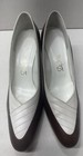 Vintage Deliso Women’s Dress Shoes White And Brown Leather Size 10.5 Heels Pumps — photo 2