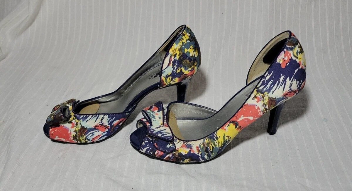Scarpe Coach and Four D’Orsay donna tacco multicolore punta aperta taglia 6