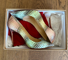 CHRISTIAN LOUBOUTIN So Kate 120 Python Pumps SZ 7.5 37.5 Bag and Box RARE