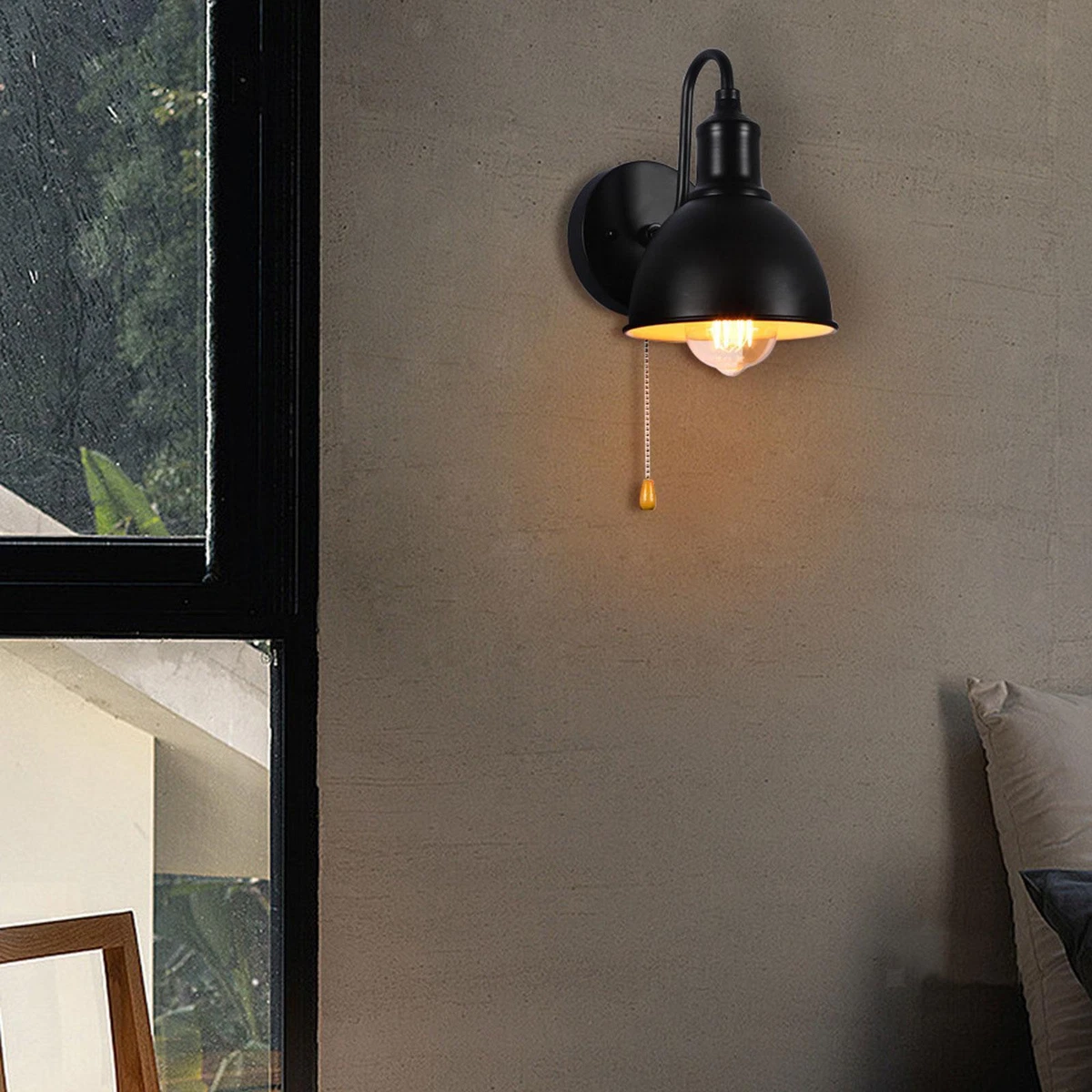 Industrial wall lights 2024 with pull cord