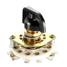 1P7T 1 Pole 7 Position 1 Deck Band Channel Rotary Switch Selector with Knob