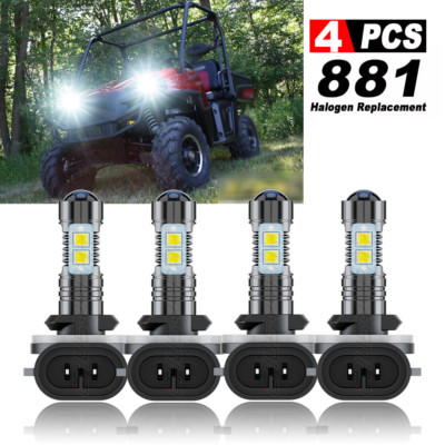 For ARCTIC CAT 400 500 650 700 Headlight HI/Lo Beam LED Light Bulbs 6k white