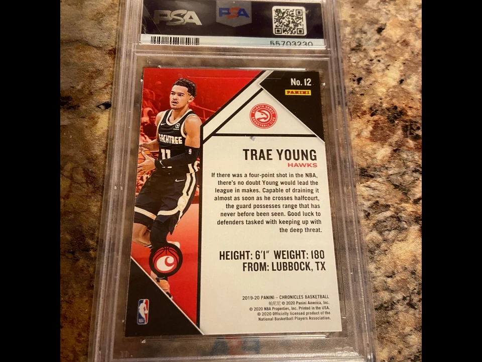 2019 Panini Chronicles #12 Trae Young Used Psa 10 Gem Mint Beautiful Card - Image 2 of 2