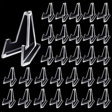 20X Coin Display Stands Paper Trading Card Easel Small Size Holder Clear Plastic