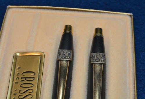 NOS Cross Classic Black pen & pencil set R Ryder Logo 2501 w box paper - Picture 2 of 2