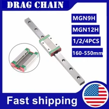 1/2/4PCS MGN9H MGN12H MGN15H Miniature Linear Slide Rail Guide+Block 3D Printer
