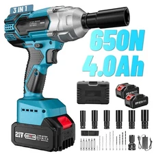 Cordless Impact Wrench 1/2" High Torque Electric Brushless Impact Gun seesii