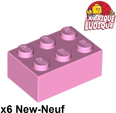 Lego 6x Stein Brick 2x3 3x2 rosa/bright pink 3002 NEU