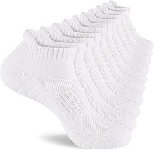 Mens 100 Cotton Ankle Socks, Athletic Cushioned Performance Running Moisture