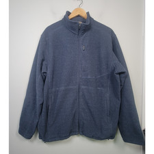 Duluth Trading Co Fleece Jacket Mens L Full Zip Blue Warm