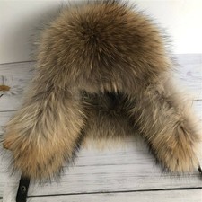 Mens Real Raccoon Fur Hat Russian Ushanka Hats Aviator Trapper Hunter Hat Earlap