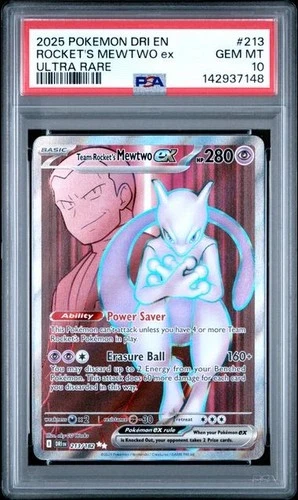 Team Rocket's Mewtwo EX 213/182 F/A GEM MINT PSA 10. Pokemon S&V Destined Rivals