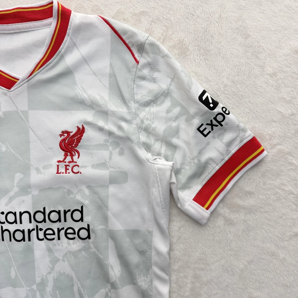 Nike Liverpool FC Jersey Youth Boys Large White Red EPL Soccer Dri Fit Away 2023 - Image 4 of 4