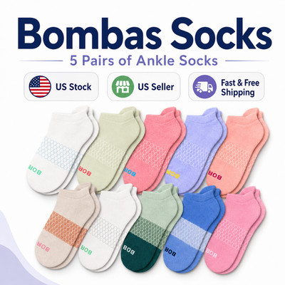   Bombas Women's Tri-Block Socks   5 Pairs Multi Color Size S M L Comfort Fit
