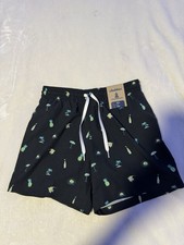 NWT Men  s Chubbies Black Caribbean Print Size Small w/ Liner Board Shorts