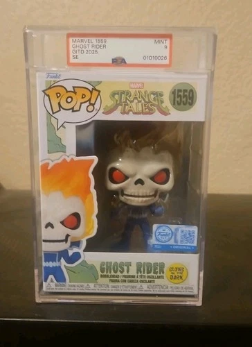 Ghost Rider Marvel Strange Tales GITD Special Edition 1559 Funko Pop! PSA 9