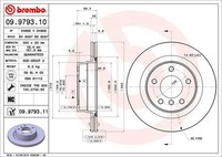 2X Bremsscheibe Hinten Brembo 09979311 FÜR Bmw