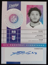2024 Prestige NFL Passport Signatures Blake Corum On Card Auto Rookie RC -RAMS
