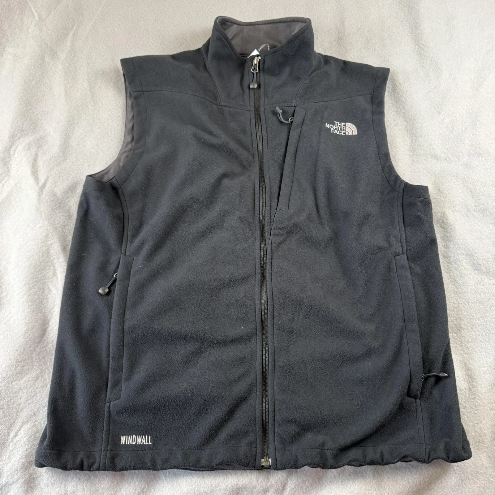 The North Face Vest Mens Large Black Windwall Fleece Full Zip Outdoor Hiking