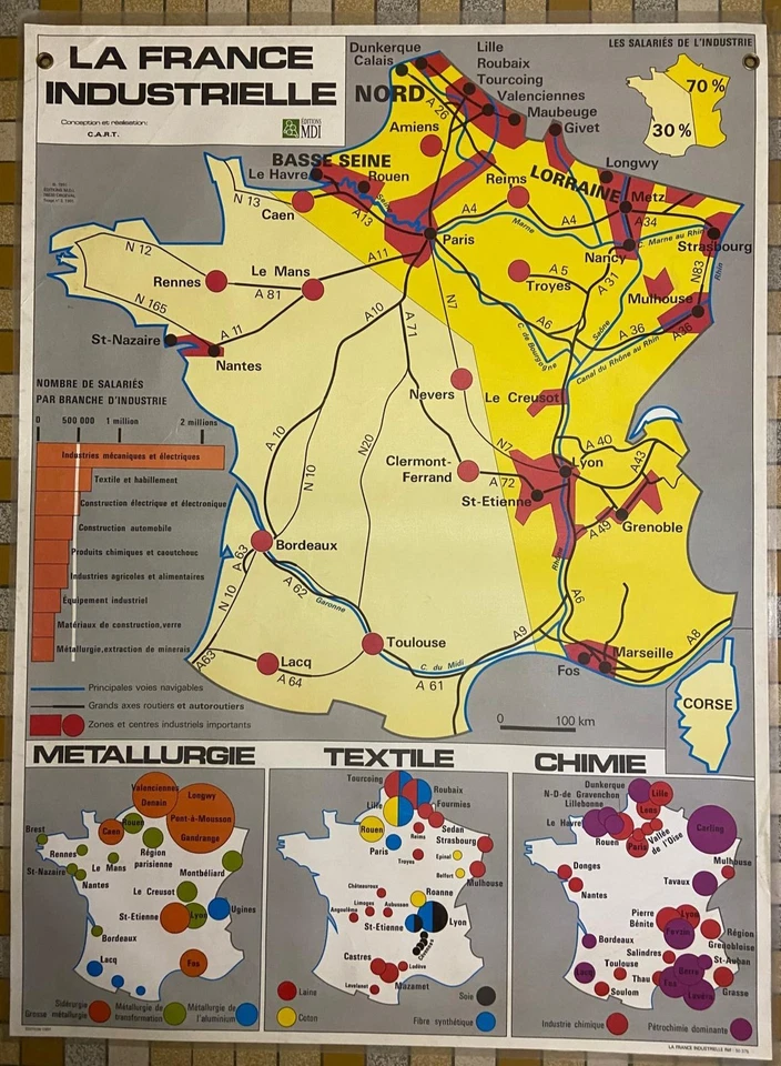 affiche scolaire " France énergies industries" années 90 - Photo 1/4