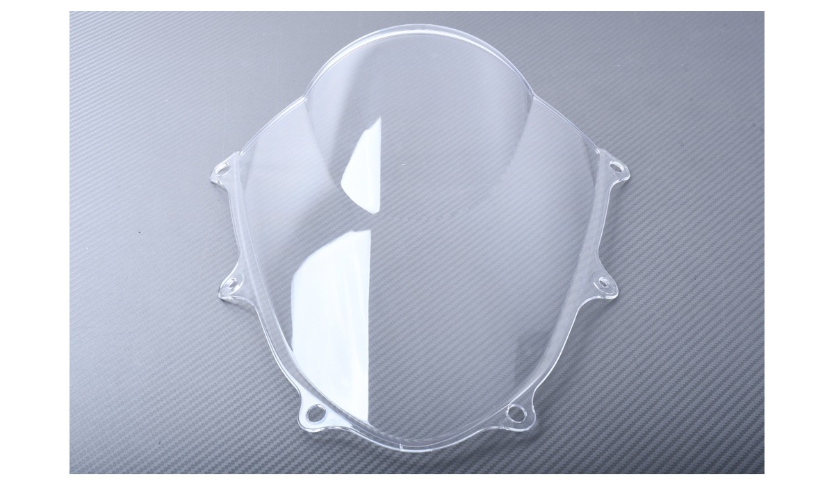 Bulle Transparente et Carbone Blanc Anti-Vibrations pour GSXR