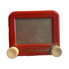 Ohio Art Pocket Etch A Sketch Mini Red Drawing Toy Vintage 1980 Ages 3-5