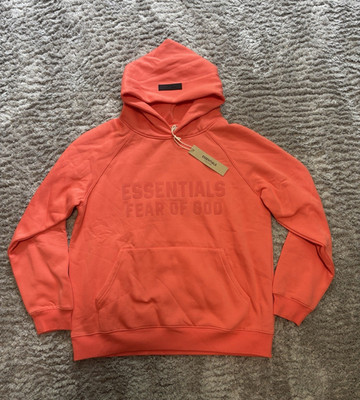 Essentials Fear of God Herren Hoodie Orange Gr. M mit Logo und Kapuze
