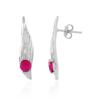 Cavill Ohrringe Damen Himbeer Chalzedon 0,83Ct 925 Silber Platiniert