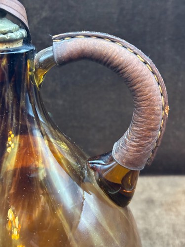 Decanter vino vintage italiano in vetro dorato con tasca ghiaccio e drago finale DIFETTO - Foto 17 di 24