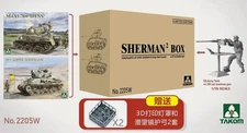 Takom 1/35 2205W Sherman² Box: M4A1(76w)HVSS & M1 Super & 1/16 Crew w/50 Cal MG