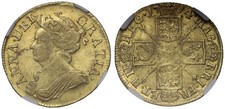 Anne 1714 Guinea, Post-Union, VF35, 3rd bust, ex Ellerby Hoard