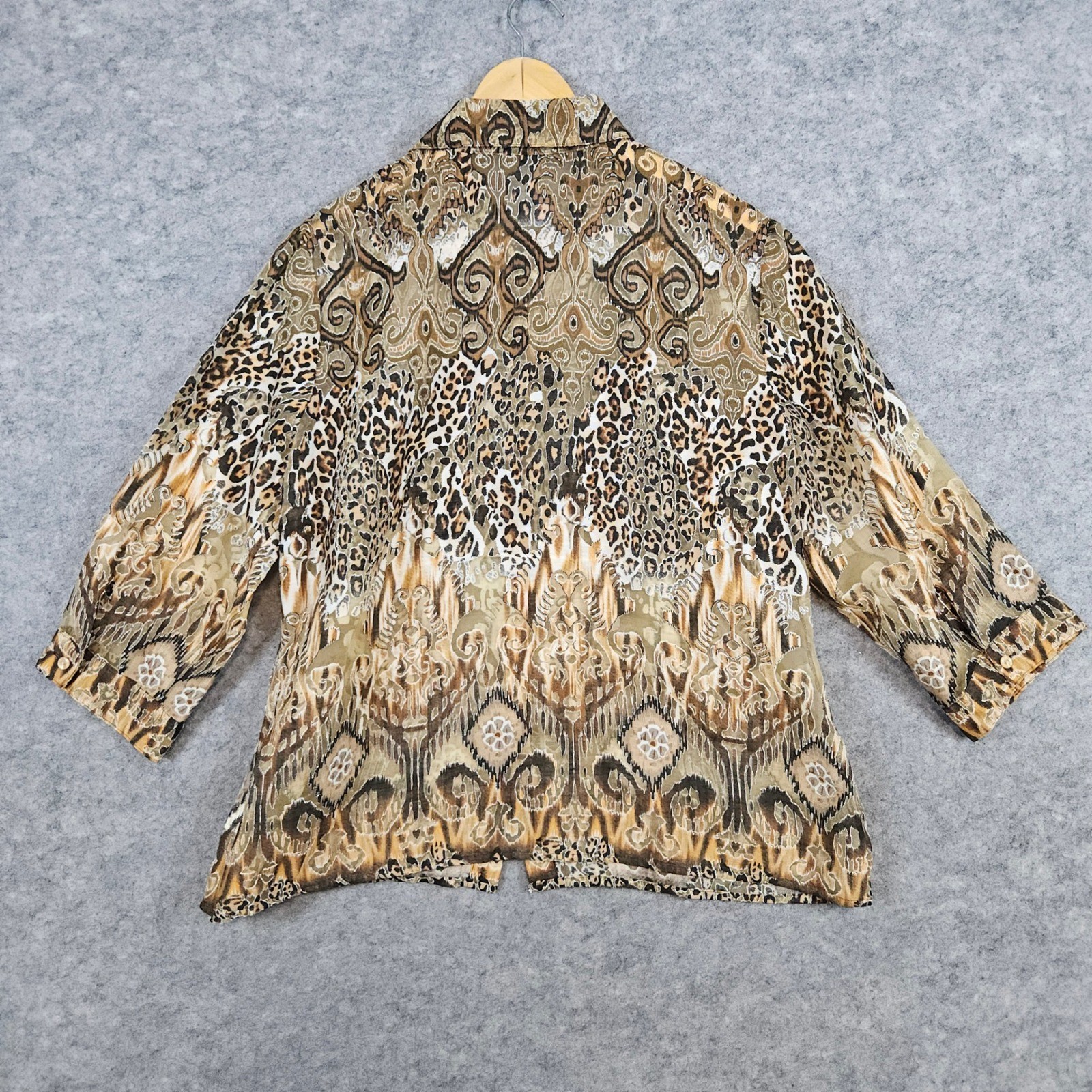 Elementz Leopard/Abstract Print Button Down Shirt… - image 10