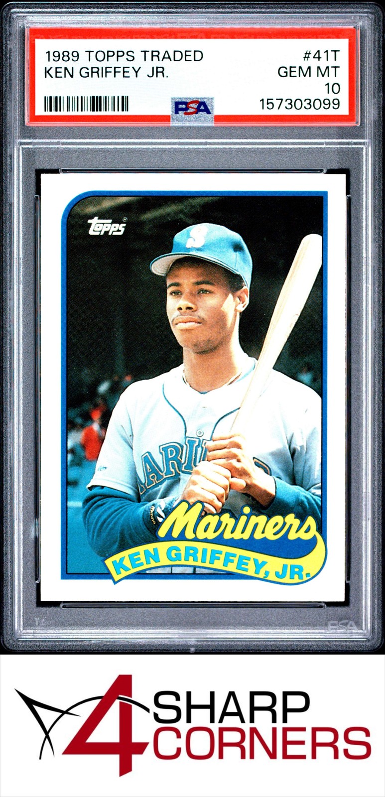1989 TOPPS TRADED #41T KEN GRIFFEY JR. RC MARINERS HOF PSA 10 view 1