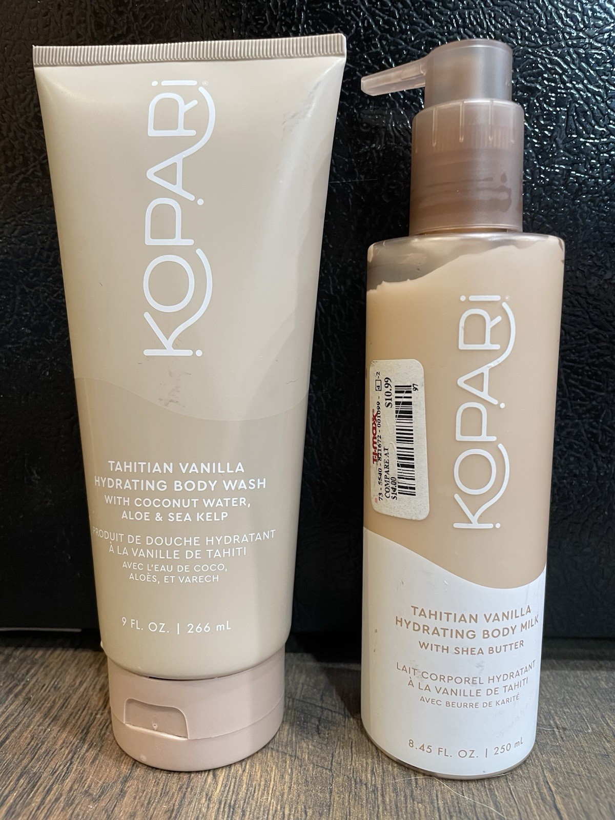 2 Kopari TAHITIAN VANILLA 8.45 oz Hydrating Body Milk Lotion 9oz Wash Shower Gel