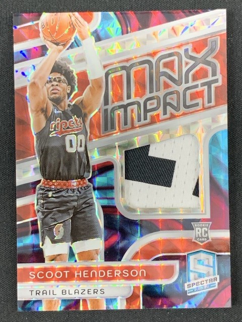 Scoot Henderson 2023-24 Panini Spectra Max Impact Patch Interstellar RC /75