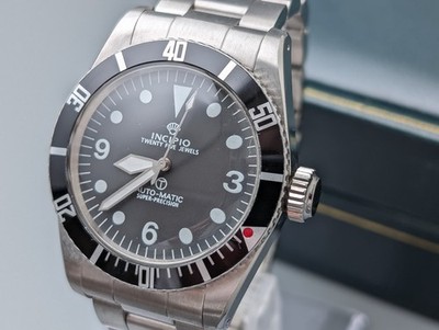 INCIPIO 10 ETA Super Precision Automatic Black Dial Bezel Watch Boxed by Begin