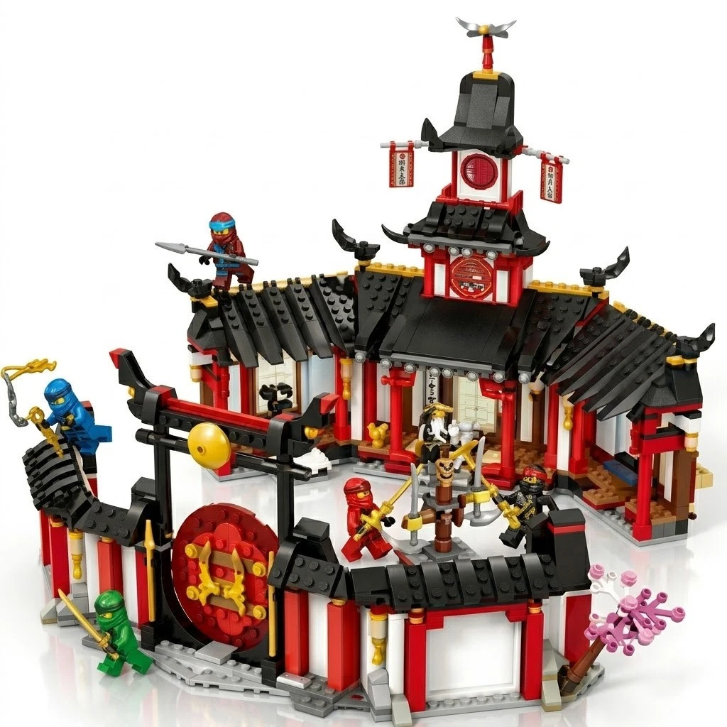 Custom Lego Ninjago: Monastery of Spinjitzu 1070 Pcs W/ 8 Minifigs(Des Below!)