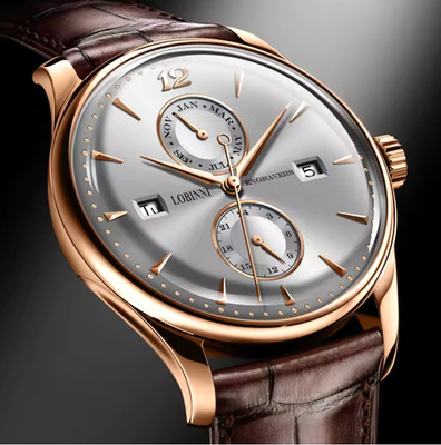 LOBINNI Automatic Watch Day Date Watches For Men Leather Strap Watch Mens