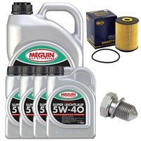 MotoröL Filter Set 5W-40 Meguin 9 Liter + Schraube FüR Audi Q7 VW Passat 4.0
