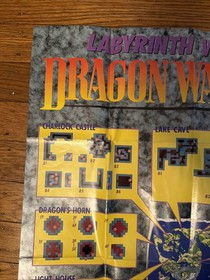World of Dragon Warrior II (2) Map Poster Insert Video Game Nintendo NES Vintage