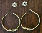 14k Tested: Vintage;  14k Tested Knot Hoop 20mm Earrings, 1/20 12k backings — photo 7