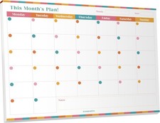 Monthly Planner Pad, A4 Undated Desk Calendar & Organizer, 52 Tear-Off... 