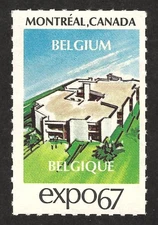 Belgium 1967 World's Fair Exposition Poster Stamp - Montreal Canada